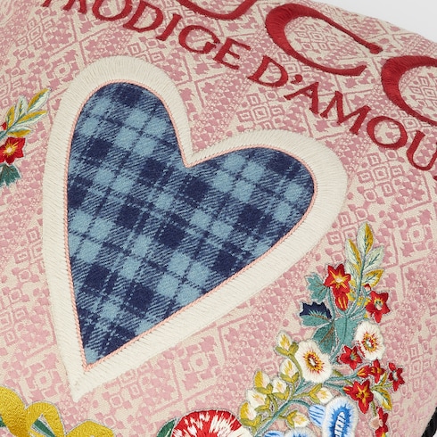 Gucci Prodige D'Amour wool cushion in pink | GUCCI® NZ