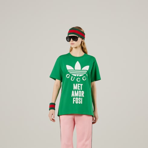 adidas x Gucci コットンジャージー Tシャツグリーン | GUCCI® JP