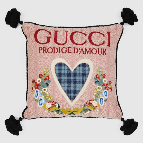 Gucci Prodige D'Amour羊毛靠垫in 粉色| GUCCI® AU