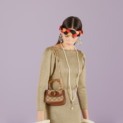 Sac Gucci Bamboo 1947 avec cristaux mini format