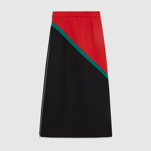 Gucci Gonna a Pieghe con Stampa Equestre Stirrup Midi Rossa
