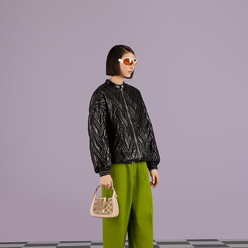 Мини-сумка Jackie 1961 из кожи ящерицы с GG из кристаллов