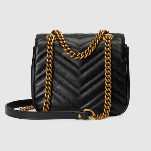 Mini borsa a spalla GG Marmont in pelle nera GUCCI Italia