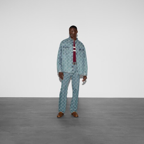 Gucci GG jacquard denim shirt