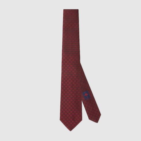 GG silk jacquard tie in red | GUCCI® SG