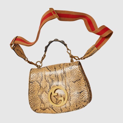 Gucci Blondie top handle python bag Detail 5