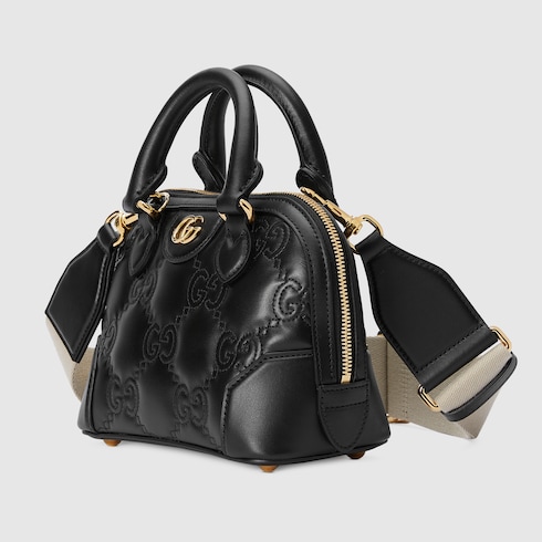 Bolso de piel matelass con GG en piel negra GUCCI ES