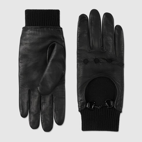 Leather gloves with Horsebit