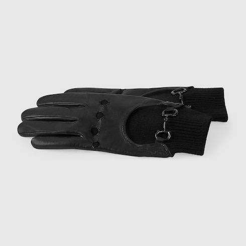 Leather gloves with Horsebit