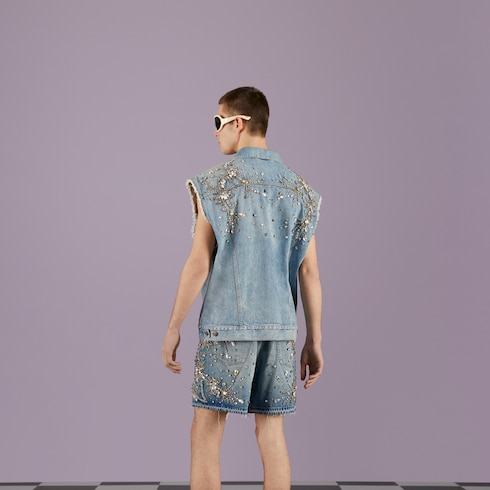 Gucci Denim vest with crystal trim. 6