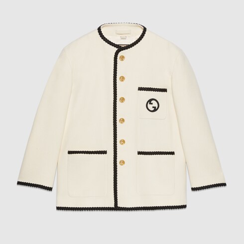 GUCCI Wool rayon outer outer Ivory beige 44