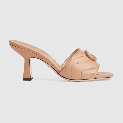 GUCCI 26S HIGH-HEELED SANDALS 125 MM IN BEIGE CALFSKIN