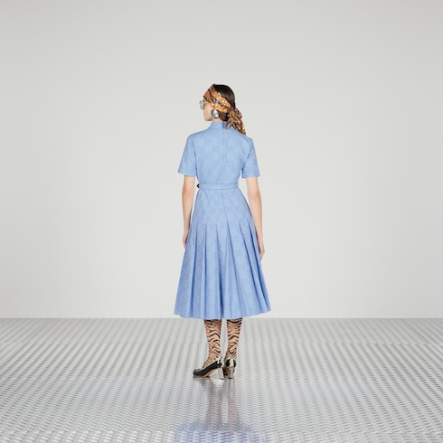Cotton poplin midi dress