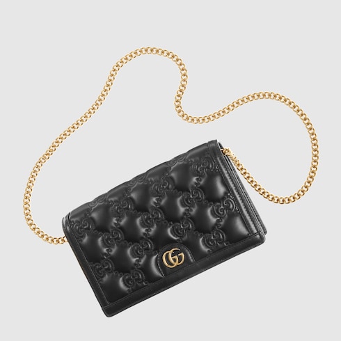 GGチェーンウォレットブラック レザー | GUCCI® JP