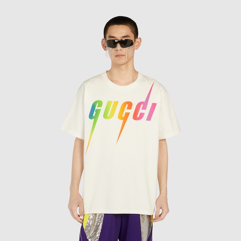 GUCCI プリント コットン Tシャツオフホワイト | GUCCI® JP