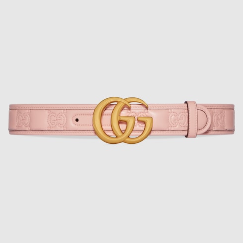 GG Leather Belt in Pink - Gucci