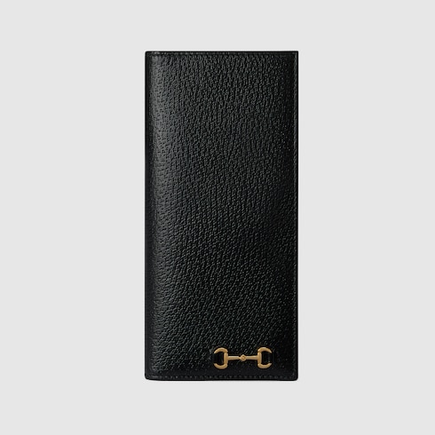 Long wallet with Horsebit in black leather