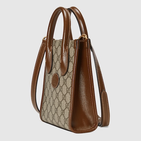 Small GG Supreme Canvas Tote Bag in Brown - Gucci