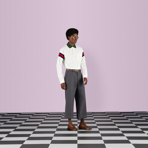 Gucci Cotton jersey polo shirt with Web. 2