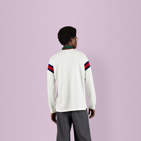 Gucci Cotton jersey polo shirt with Web. 7