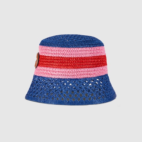 Gucci Raffia-effect viscose bucket hat. 2