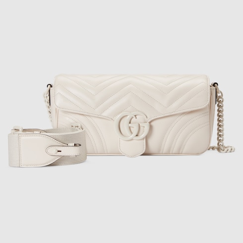 【関税&送料込】Gucci Bags White GUCCI Queen Margaret striped Bee Tricolor Shoulder Bag