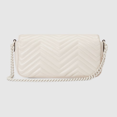 GG Marmont small shoulder bag in white leather | GUCCI® SG