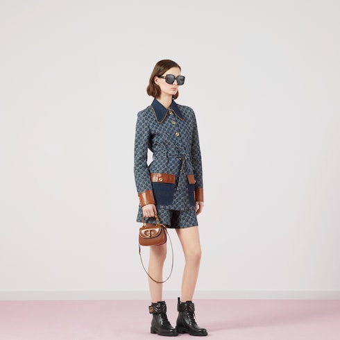 Minibolsa con asa superior Gucci Bamboo 1947