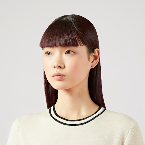 Gucci Interlocking系列白色18K金耳环