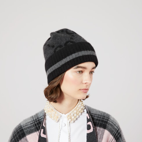 GG knit cashmere hat