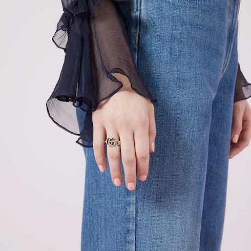 Кольцо с ключом с символом Double G