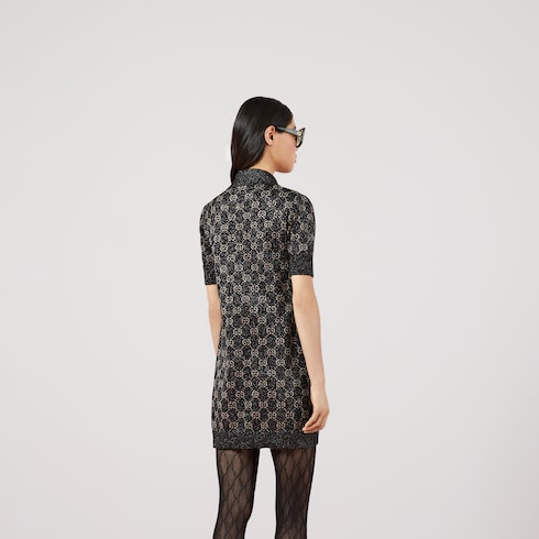 Lamé GG jacquard polo dress Detail 6