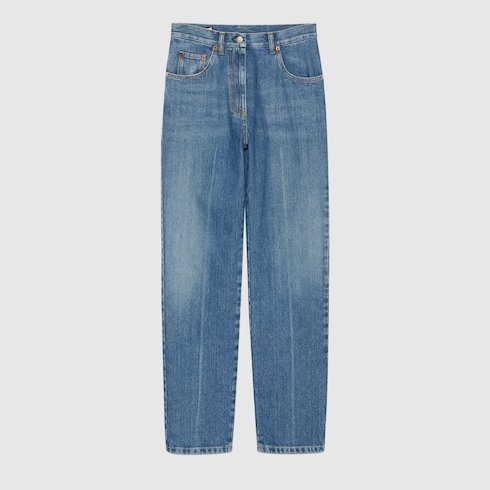 80s fit denim trousers with Horsebit