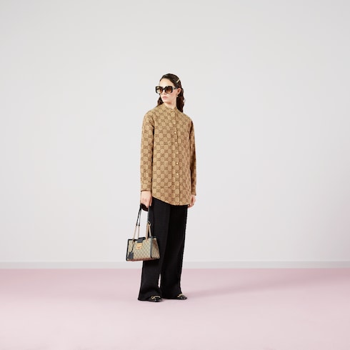 Camisa de lona con diseño de GG grande