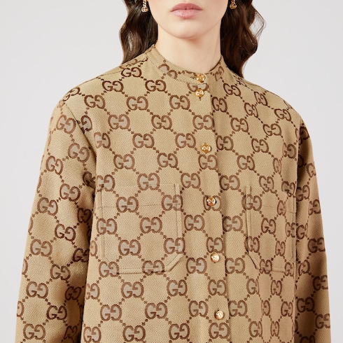 Camisa de lona con diseño de GG grande