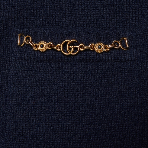 Cardigan aus Kaschmir mit Kettendetail
