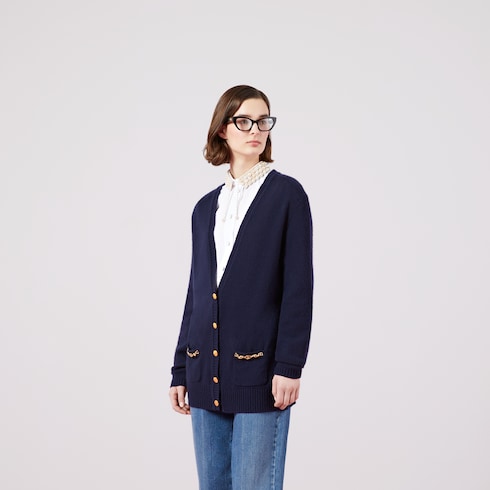 Cardigan en cachemire avec détail chaîne