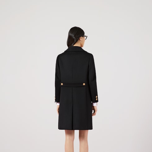 Manteau en laine avec broderie Double G