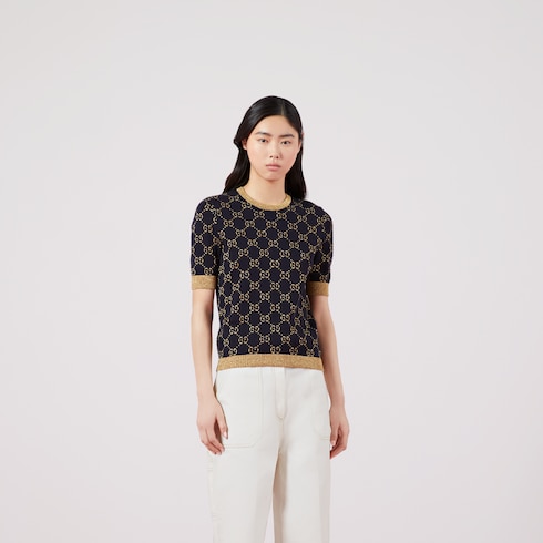 GG cotton lamé top Detail 5