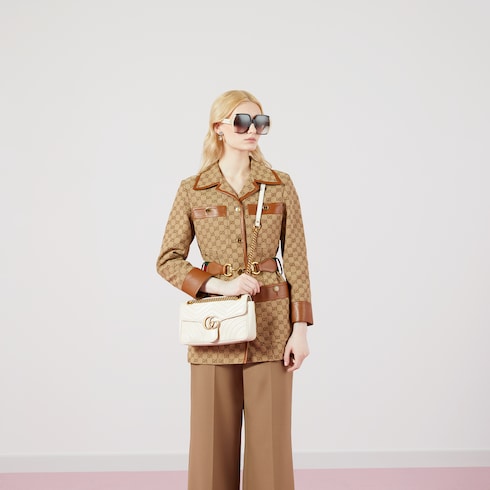 Sac a epaule petite taille a motif GG Marmont