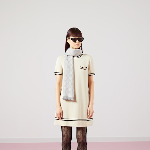 Schal aus Strick mit GG Jacquard Muster