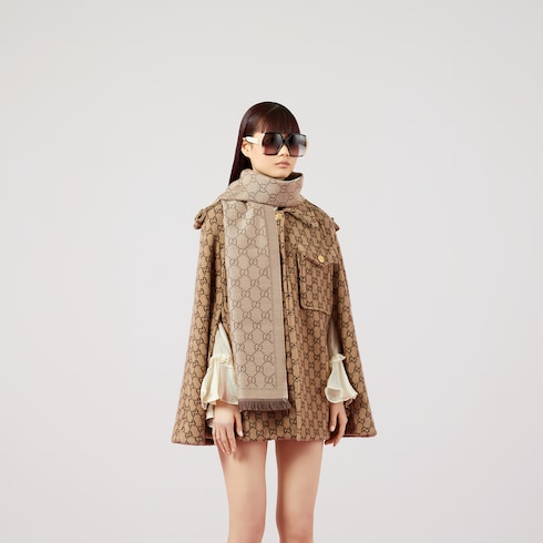 Écharpe en maille avec jacquard GG