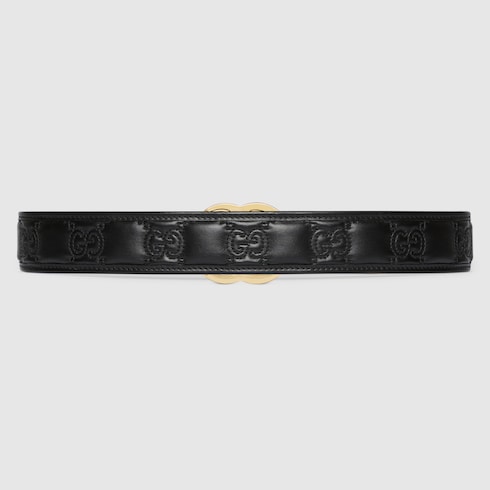 GG leather belt in black - Gucci