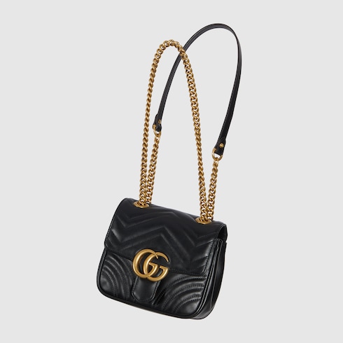 GG Marmont Mini Bag Matelassé in Black Leather