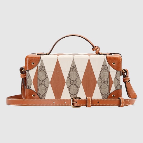 GG菱形印花腕表盒in多色帆布配皮革| GUCCI® UK