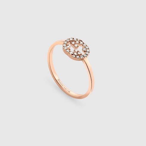 Anello Gucci Interlocking con diamanti