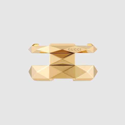 Gucci Link to Love geometric studded double ring Detail 2