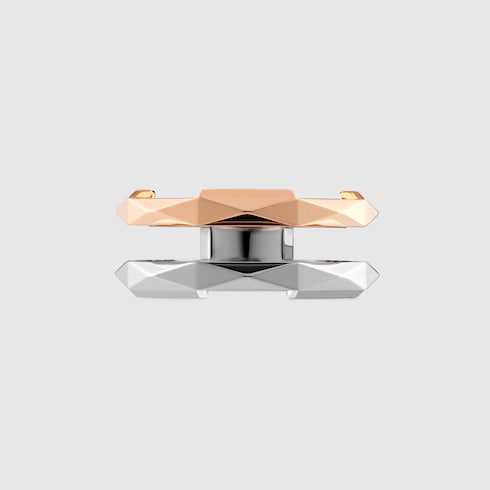 Gucci Link to Love geometric studded double ring