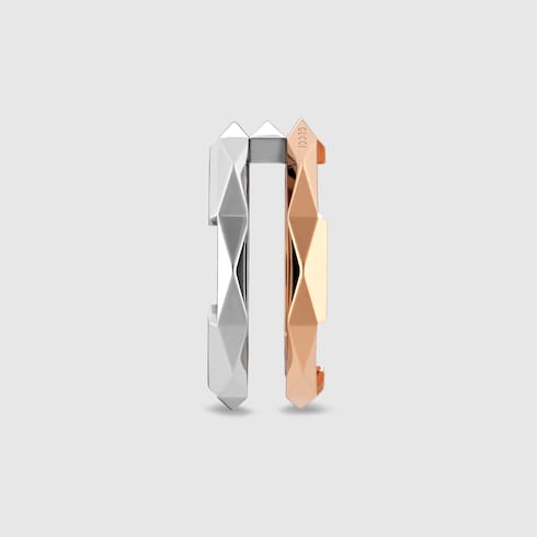 Anello doppio con borchie geometriche Gucci Link to Love