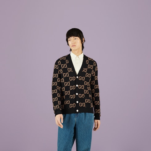 GG wool jacquard cardigan